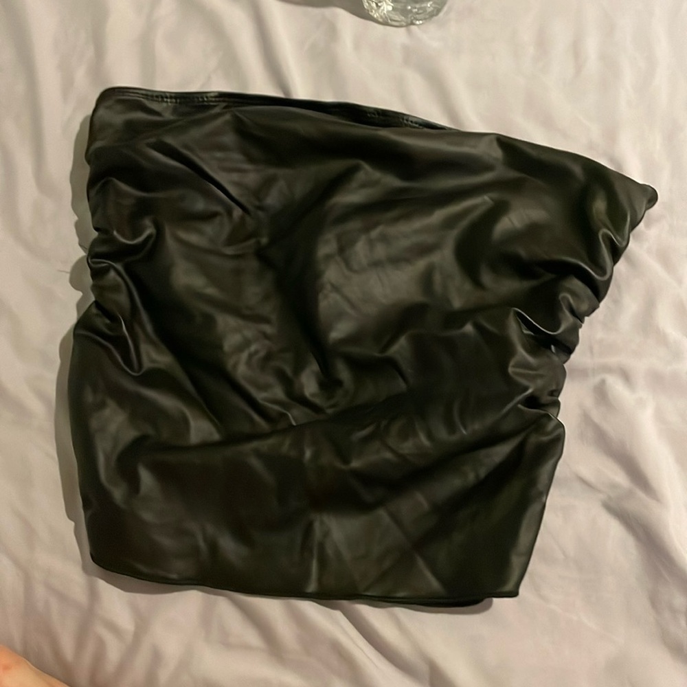 Black leather top